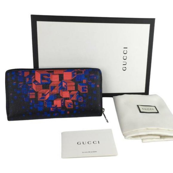 Gucci Women’s Square G Space Print Zip Around  Wallet Multicolor Large - Picture 10 of 12